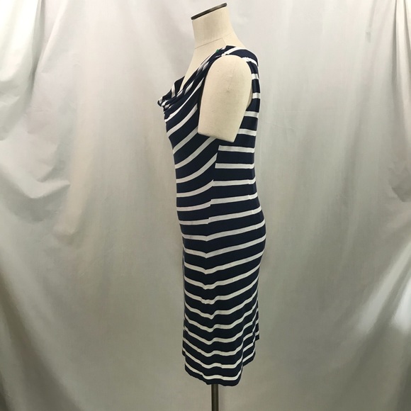 Loft Knit Dress Medium Nautical stripes Blue White - Picture 6 of 13